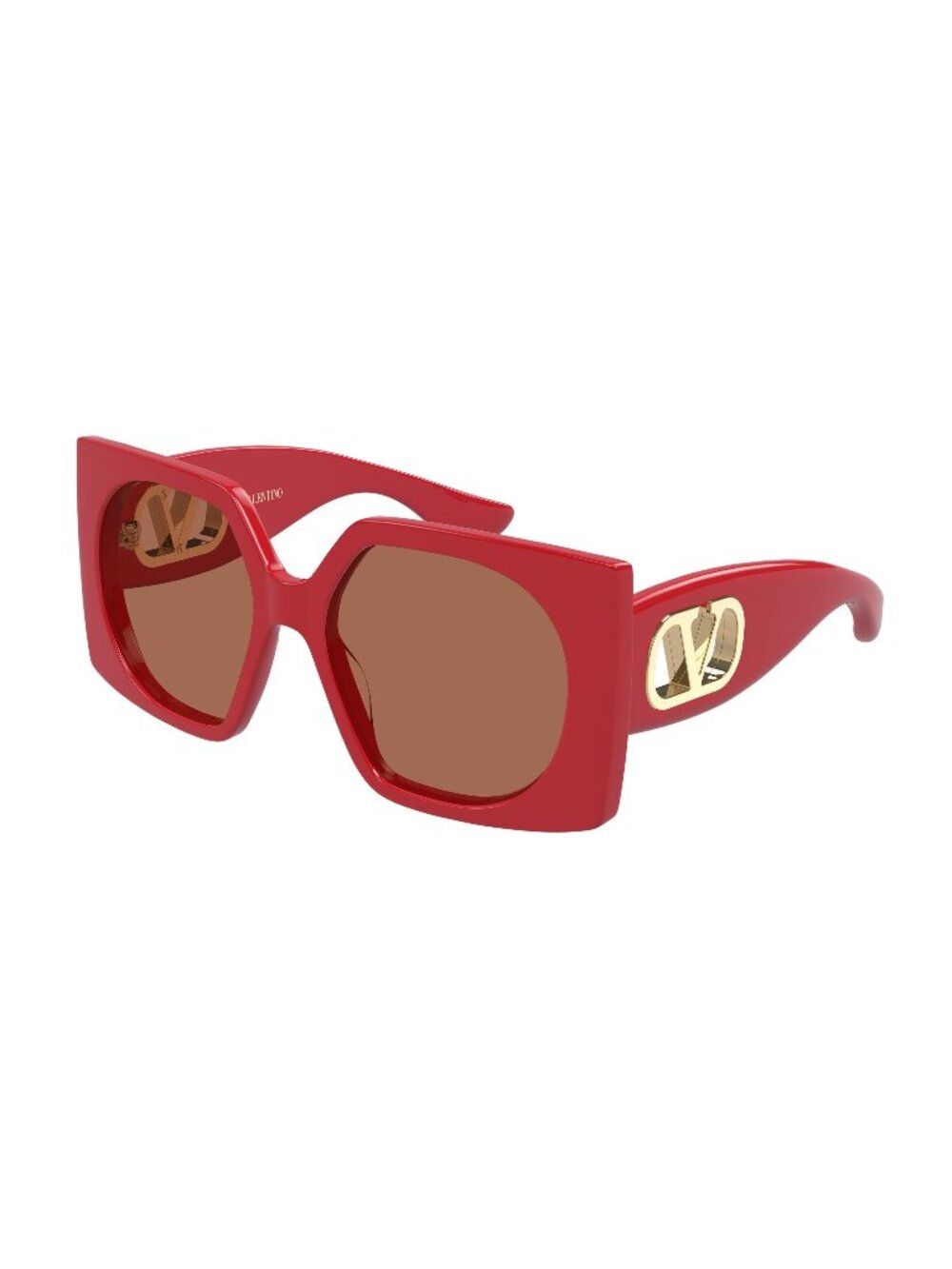 New Valentino Women's Sunglasses Red Brown Lens Acetate Frame VG0002S 003 55